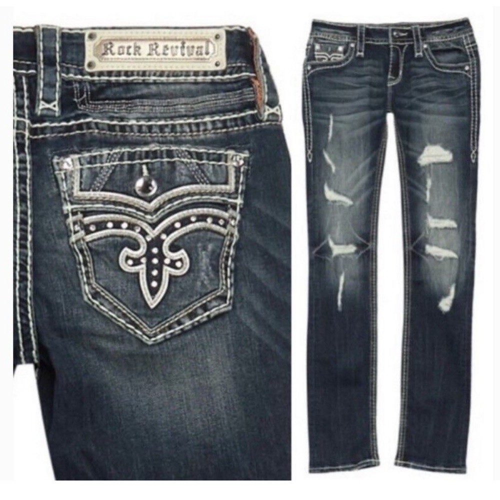 Rock Revival Priya Straight Leg Womens Jeans Size 27 NWT - Picture 13 of 14